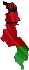 Fahnen Afrika Malawi Karte 
