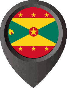 Banderas América Islas granada Marcador de ubicación 