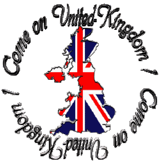 Mensajes Inglés Come on United-Kingdom Map - Flag 