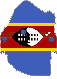 Bandiere Africa Eswatini Carta Geografica 