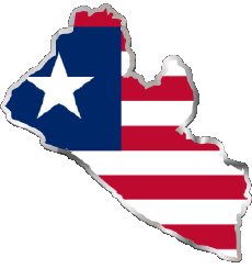 Drapeaux Afrique Libéria Carte 