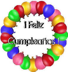 Messages Spanish Feliz Cumpleaños Globos - Confeti 008 