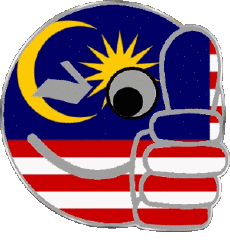Fahnen Asien Malaysia Smiley - OK 