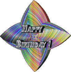 Mensajes Inglés Happy Birthday Abstract - Geometric Fondo transparente 018 