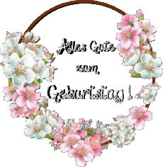 Messages German Alles Gute zum Geburtstag Blumen Transparent Background 017 