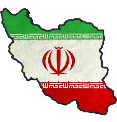 Fahnen Asien Iran Karte 