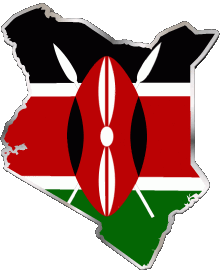 Bandiere Africa Kenia Carta Geografica 
