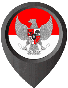 Flags Asia Indonesia Location Pin 