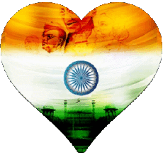 Bandiere Asia India Cuore 