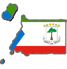 Flags Africa Equatorial Guinea Map 