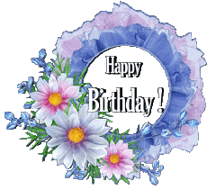 Messagi Inglese Happy Birthday Floral 020 