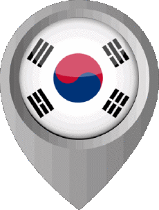 Flags Asia South Korea Epingle de Localisation 