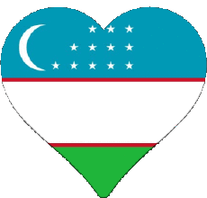 Banderas Asia Uzbekistán Corazón 