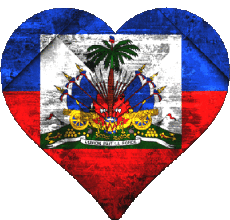 Drapeaux Amériques Haïti Coeur 