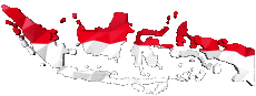 Drapeaux Asie Indonésie Carte 