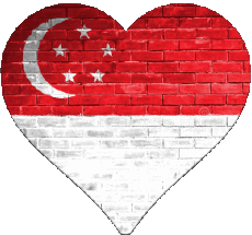 Flags Asia Singapore Heart 