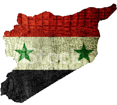 Drapeaux Asie Syrie Carte 