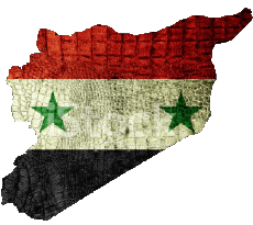Flags Asia Syria Map 