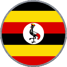 Drapeaux Afrique Ouganda Rond 