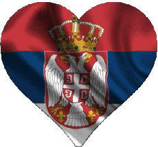 Fahnen Europa Serbien Herz 
