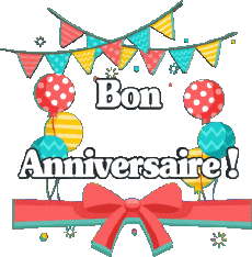 Messages Français Bon Anniversaire Ballons - Confetis 006 