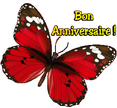 Messages Français Bon Anniversaire Papillons Fond Transparent 004 