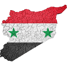 Flags Asia Syria Map 