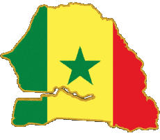 Flags Africa Senegal Map 