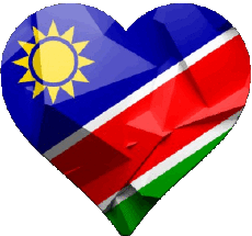 Drapeaux Afrique Namibie Coeur 