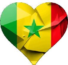 Fahnen Afrika Senegal Herz 