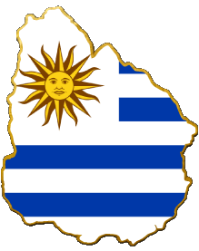 Banderas América Uruguay Mapa 