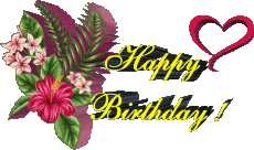 Messagi Inglese Happy Birthday Floral 007 