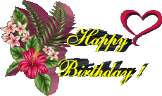 Nachrichten Englisch Happy Birthday Floral Transparenter Hintergrund 007 