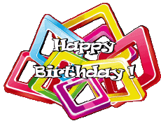 Nachrichten Englisch Happy Birthday Abstract - Geometric Transparenter Hintergrund 017 