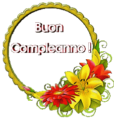 Messages Italian Buon Compleanno Floreale Transparent Background 018 