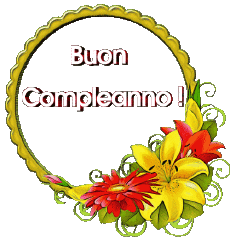 Nachrichten Italienisch Buon Compleanno Floreale 018 