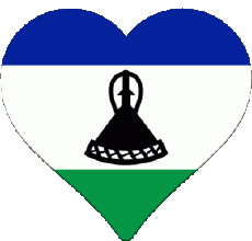 Bandiere Africa Lesotho Cuore 
