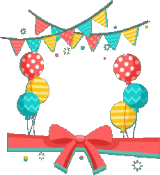 Nachrichten Englisch Happy Birthday Balloons - Confetti 006 