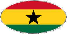 Drapeaux Afrique Ghana Ovale 