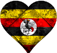 Flags Africa Uganda Heart 