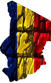 Banderas África Chad Mapa 