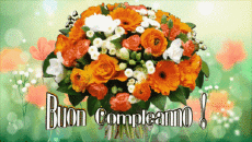 Messages Italien Buon Compleanno Floreale Fond Animé 001 