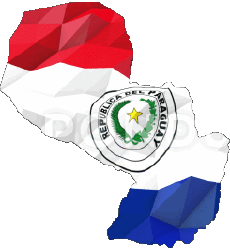 Bandiere America Paraguay Carta Geografica 