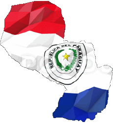Drapeaux Amériques Paraguay Carte 