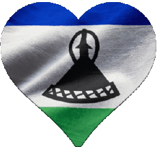 Drapeaux Afrique Lesotho Coeur 