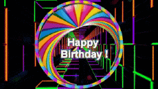 Nachrichten Englisch Happy Birthday Abstract - Geometric Animierter Hintergrund 001 