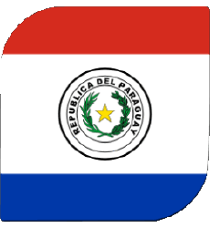 Bandiere America Paraguay Quadrato 