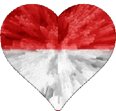 Bandiere Asia Indonesia Cuore 
