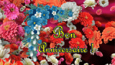 Messages Français Bon Anniversaire Floral Fond Animé 004 
