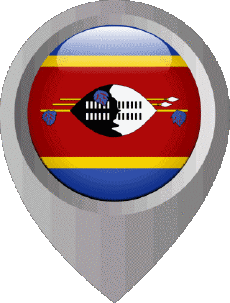 Fahnen Afrika Eswatini Standort-Pin 